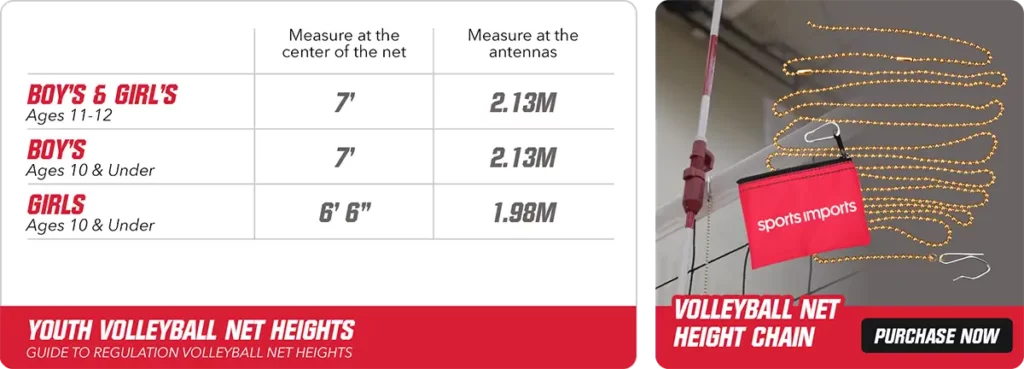 Youth Volleyball Net Heights